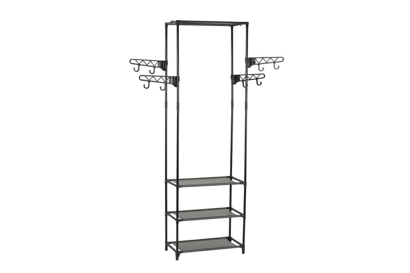 Klesstativ stål og ikke-vevd stoff 55x28,5x175 cm svart - Svart - Oppbevaring - Kles oppbevaring - Kleshengere & knaggrekker - Knagger