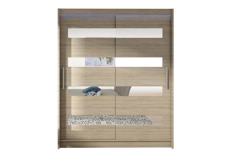 Leila Garderobe med Speil 150x200 cm - Beige - Oppbevaring - Garderober & garderobesystem