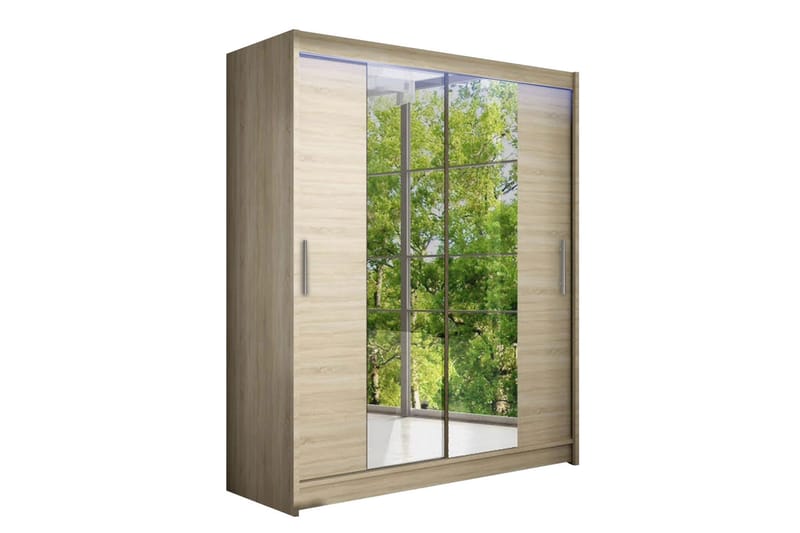 Leila Garderobe med Speil 150x200 cm - Beige - Oppbevaring - Garderober & garderobesystem