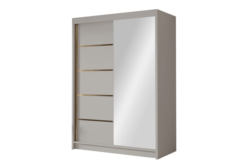 Lungos Garderobe med Speil 120x200 cm - Beige - Oppbevaring - Garderober & garderobesystem