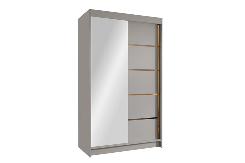 Narbonne Garderobe med Speil 100x200 cm - Beige - Oppbevaring - Garderober & garderobesystem