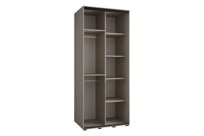 Norrebon Garderobe med Speil 100x235 cm - Beige - Oppbevaring - Garderober & garderobesystem