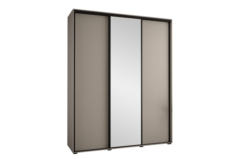 Norrebon Garderobe med Speil 200x235 cm - Beige - Oppbevaring - Garderober & garderobesystem