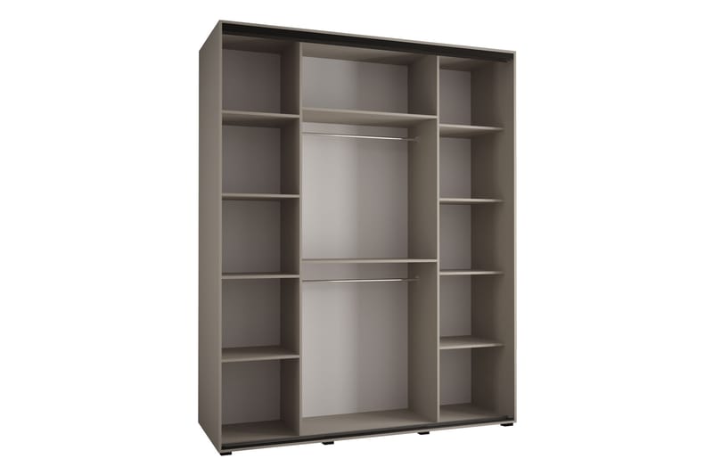 Norrebon Garderobe med Speil 200x235 cm - Beige - Oppbevaring - Garderober & garderobesystem