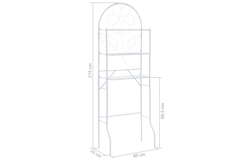 Baderomsstativ hvit 60x33x174 cm - Hvit - Oppbevaring - Oppbevaring til baderom - Baderomshyller