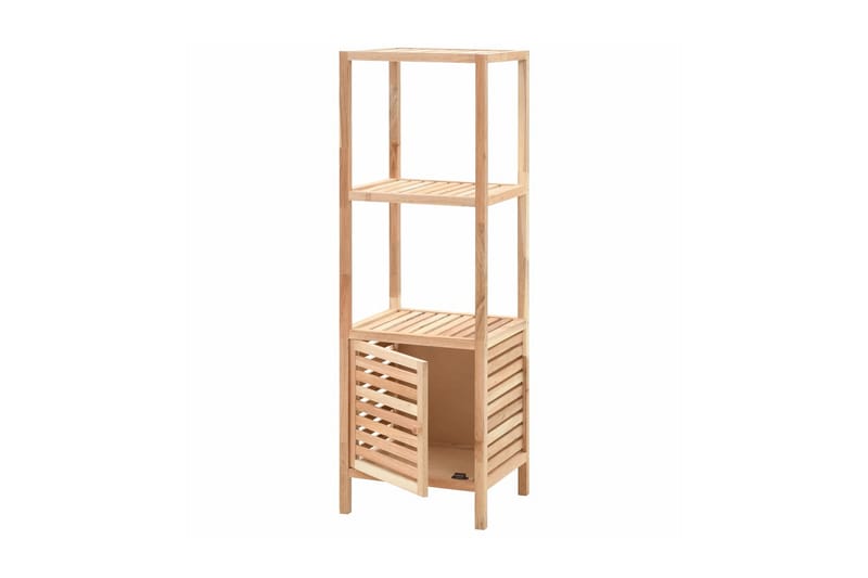 Oppbevaringshylle for bad heltre valnøtt 39,5x35,5x123 cm - Brun|Beige - Oppbevaring - Oppbevaring til baderom - Baderomshyller