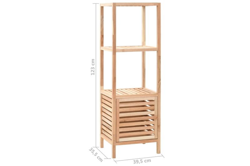 Oppbevaringshylle for bad heltre valnøtt 39,5x35,5x123 cm - Brun|Beige - Oppbevaring - Oppbevaring til baderom - Baderomshyller