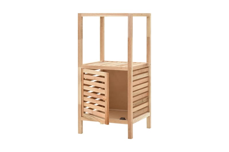 Oppbevaringshylle for bad heltre valnøtt 39,5x35,5x86 cm - Brun|Beige - Oppbevaring - Oppbevaring til baderom - Baderomshyller