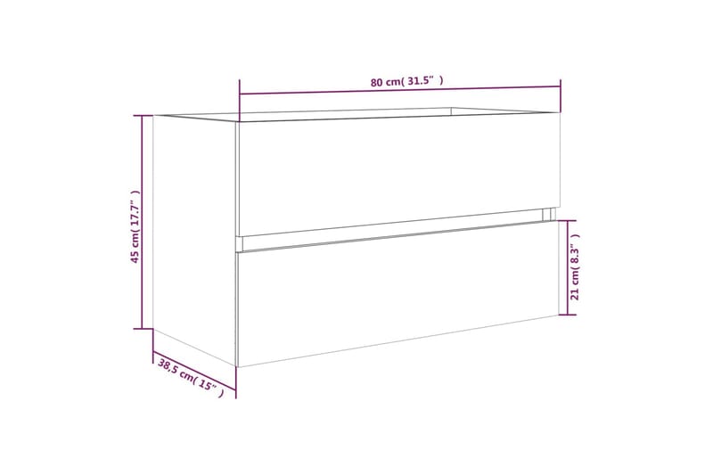 beBasic Servantskap grå sonoma 80x38,5x45 cm konstruert tre - GrÃ¥ - Oppbevaring - Oppbevaring til baderom - Servantskap & kommode