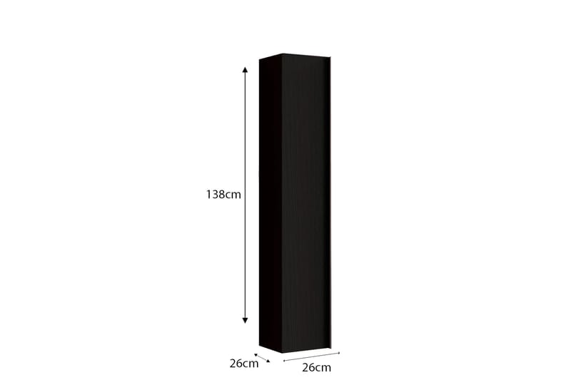 Høyskap Baderom Parona 26x138 cm - Svart - Veggskap & høyskap - Baderomsskap