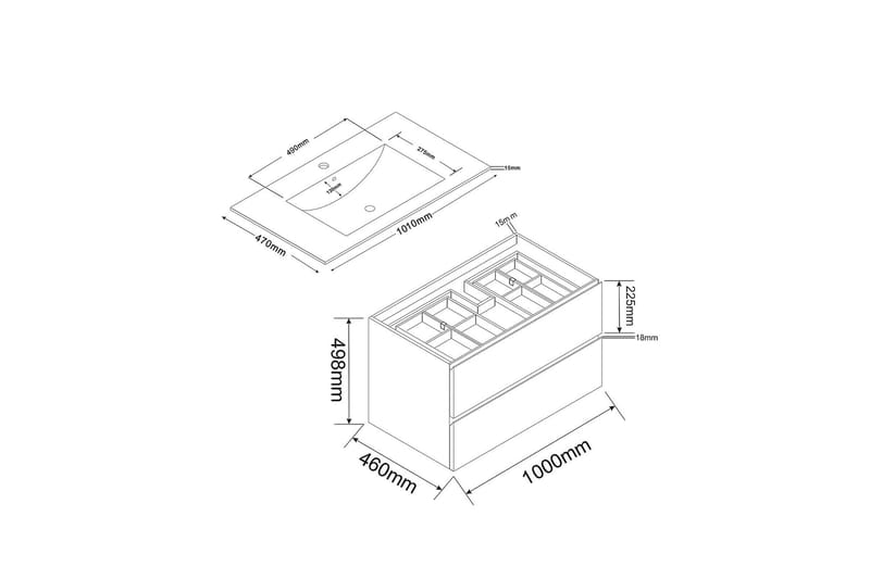 Servantskap Bathlife Eufori 1000 - Hvit - Servantskap & kommode