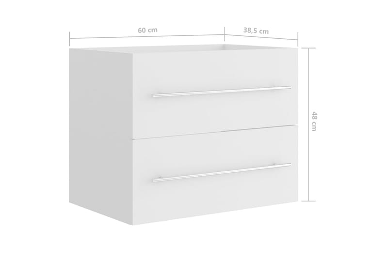 Servantskap hvit 60x38,5x48 cm sponplate - Hvit - Oppbevaring - Oppbevaring til baderom - Servantskap & kommode