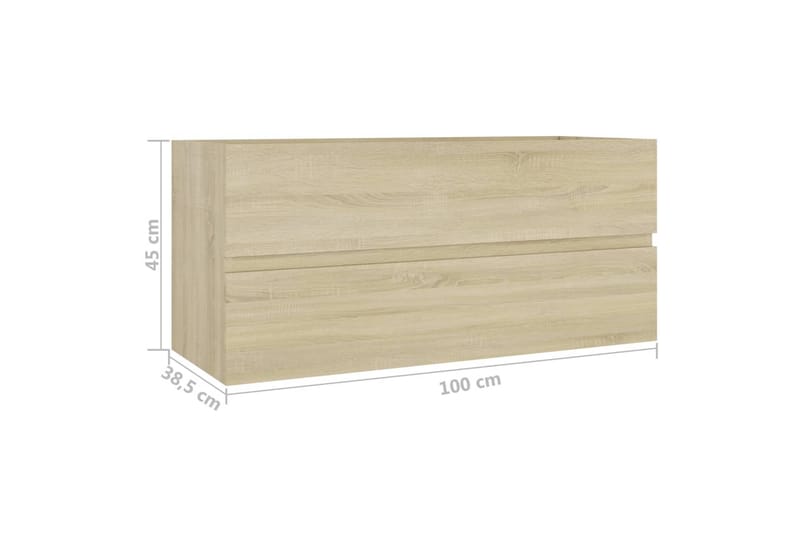 Servantskap sonoma eik 100x38,5x45 cm sponplate - Brun - Oppbevaring - Oppbevaring til baderom - Servantskap & kommode