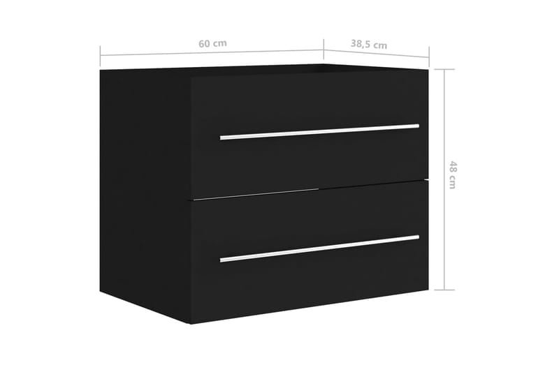 Servantskap svart 60x38,5x48 cm sponplate - Svart - Oppbevaring - Oppbevaring til baderom - Servantskap & kommode