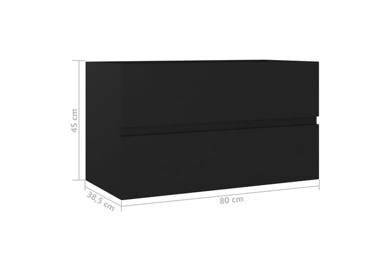 Servantskap svart 80x38,5x45 cm sponplate - Svart - Oppbevaring - Oppbevaring til baderom - Servantskap & kommode