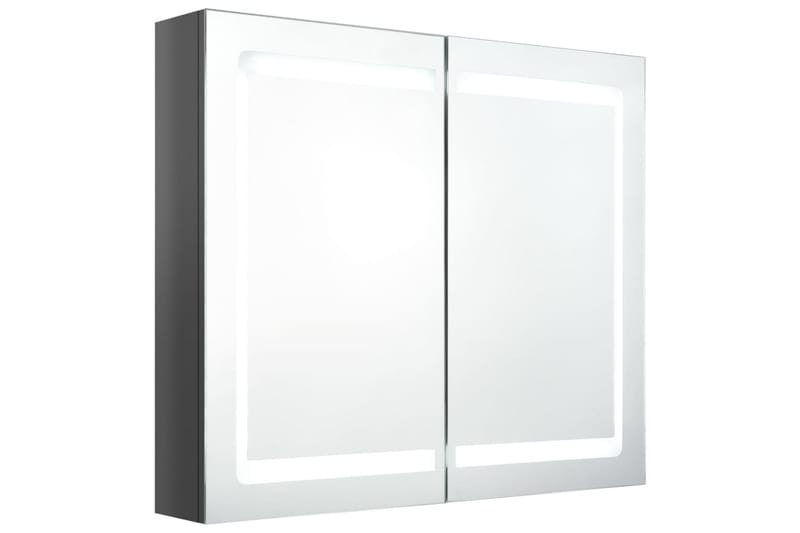 LED-speilskap til bad blank grå 80x12x68 cm - Grå - Oppbevaring - Oppbevaring til baderom - Speilskap