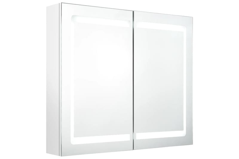 LED-speilskap til bad blank hvit 80x12x68 cm - Hvit - Oppbevaring - Oppbevaring til baderom - Speilskap