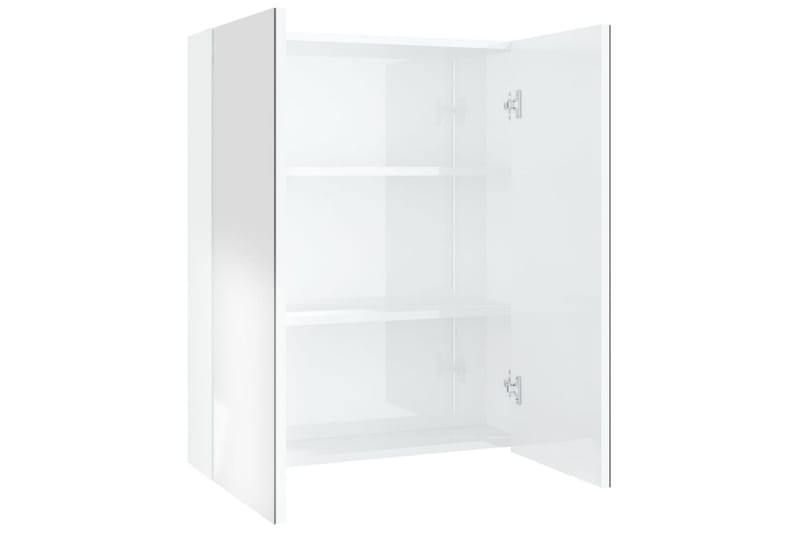 Speilskap til bad 60x15x75 cm MDF skinnende hvit - Hvit - Oppbevaring - Oppbevaring til baderom - Speilskap