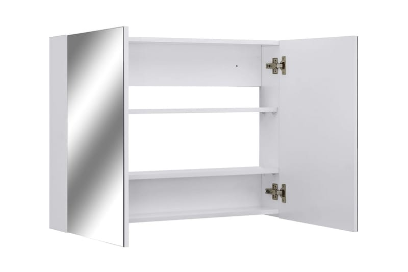 Speilskap til baderom hvit 80x15x60 cm MDF - Hvit - Oppbevaring - Oppbevaring til baderom - Speilskap