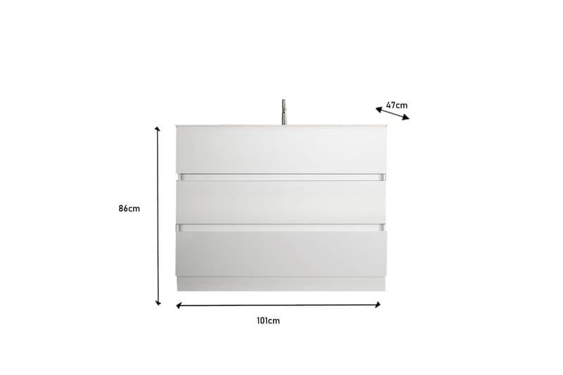 Start Tvättställsskåp 101x86 cm - Hvit - Oppbevaring - Oppbevaring til baderom - Servantskap & kommode