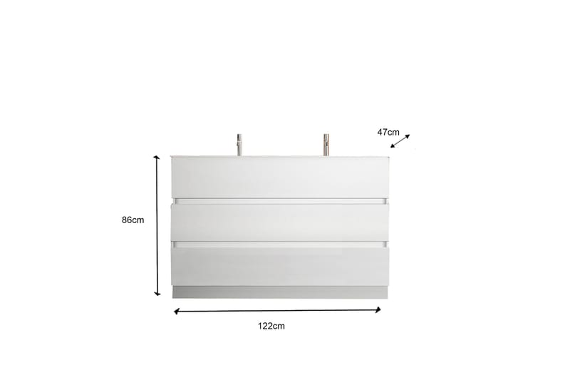 Start Tvättställsskåp 122x86 cm - Hvit - Oppbevaring - Oppbevaring til baderom - Servantskap & kommode