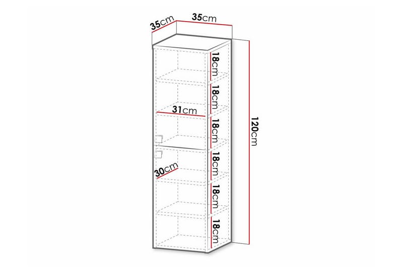 Høyskap Bad Glenndale 120 cm - Svart - Oppbevaring - Oppbevaring til baderom - Veggskap & høyskap