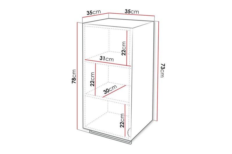 Veggskap Glenndale 35x35 cm - Svart - Oppbevaring - Oppbevaring til baderom - Veggskap & høyskap