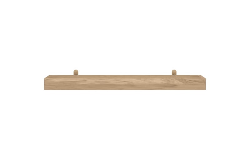 beBasic Vegghyller 2 stk 110x15x6 cm heltre teak - Brun - Oppbevaring - Hylle - Vegghylle