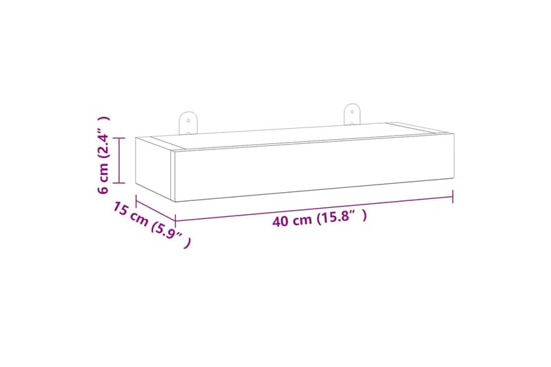 beBasic Vegghyller 2 stk 40x15x6 cm heltre teak - Brun - Oppbevaring - Hylle - Vegghylle