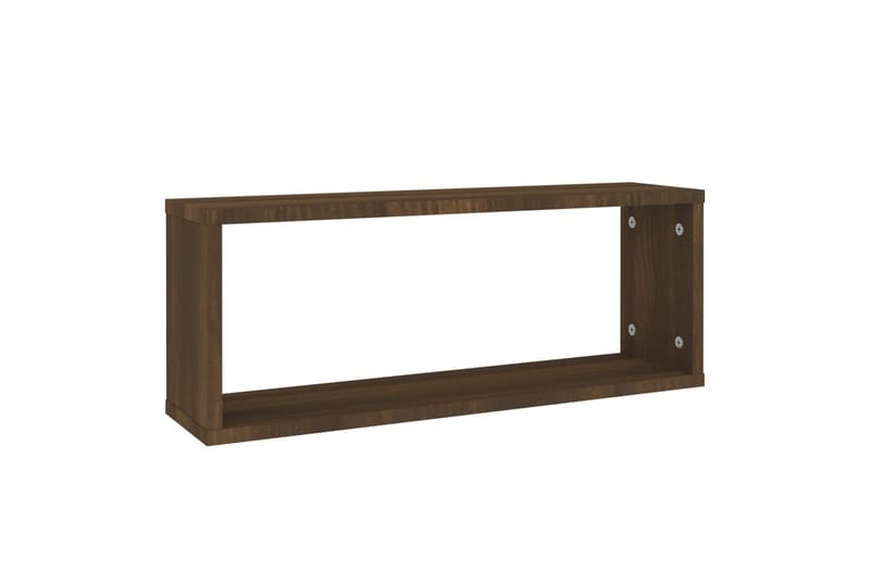 beBasic Vegghyller kube 2 stk brun eik 60x15x23 cm konstruert tre - Brun - Oppbevaring - Hylle - Vegghylle