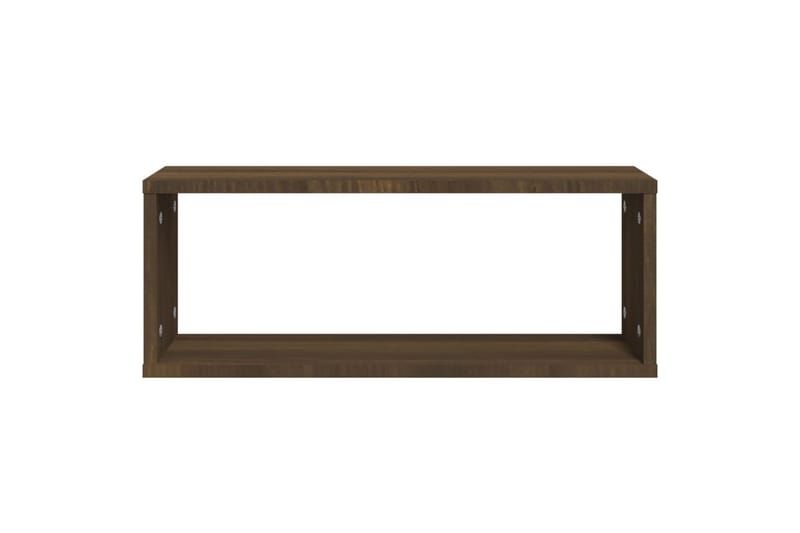 beBasic Vegghyller kube 2 stk brun eik 60x15x23 cm konstruert tre - Brun - Oppbevaring - Hylle - Vegghylle