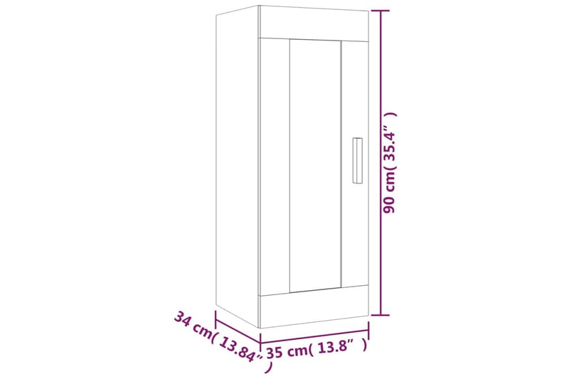 beBasic Veggskap betonggrå 35x34x90 cm konstruert tre - GrÃ¥ - Oppbevaring - Hylle - Vegghylle