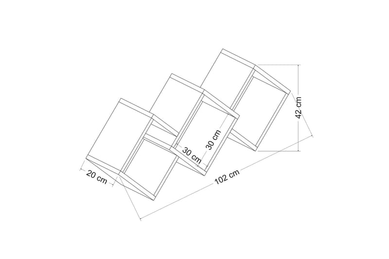 Everan Vegghylle 102 cm - Brun - Oppbevaring - Oppbevaring til småting - Vegghengt oppbevaring