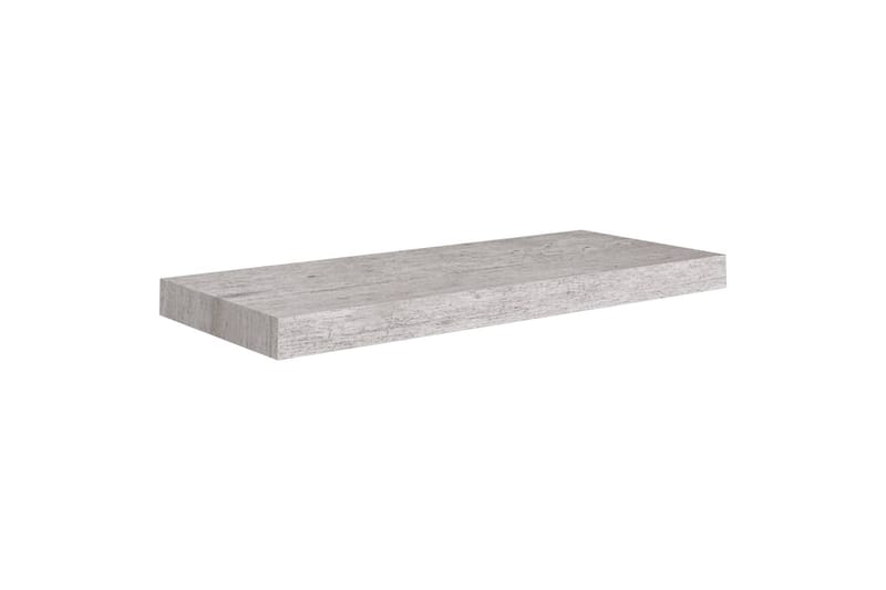 Flytende vegghyller 2 stk betonggrå 60x23,5x3,8 cm MDF - Grå - Oppbevaring - Hylle - Vegghylle