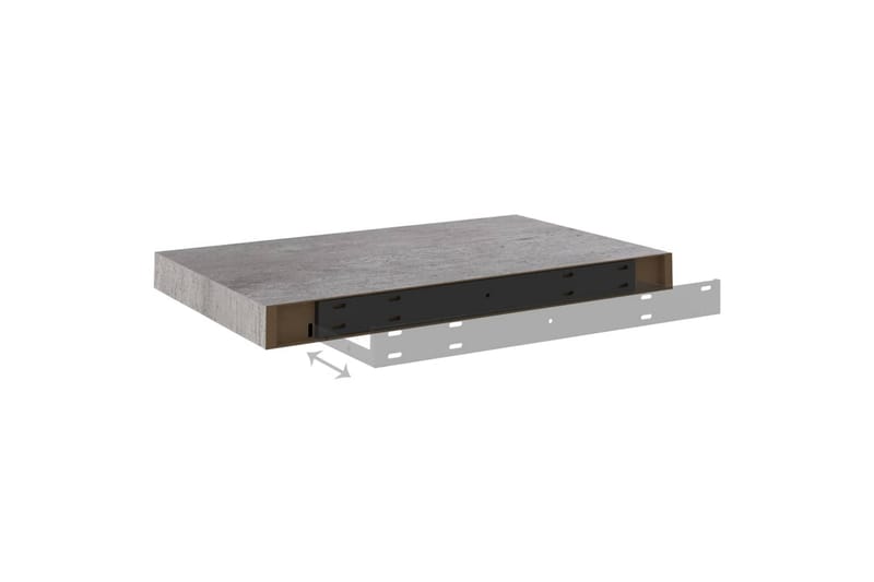 Flytende vegghyller 4 stk betonggrå 50x23x3,8 cm MDF - Grå - Oppbevaring - Hylle - Vegghylle