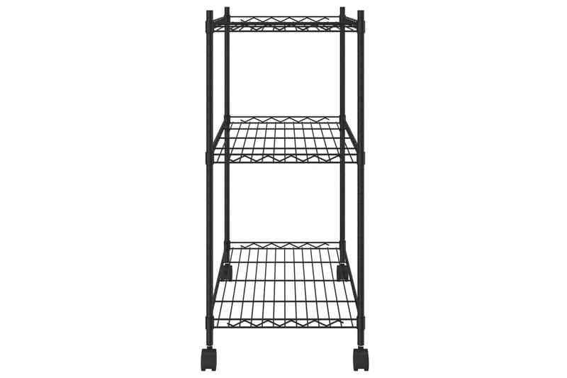 Oppbevaringshylle 3 etasjer med hjul 60x35x81 cm 150 kg - Svart - Oppbevaring - Hylle - Vegghylle