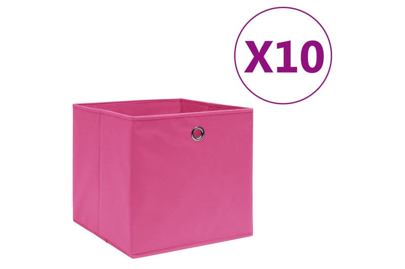 Oppbevaringsbokser 10 stk ikke-vevet stoff 28x28x28 cm rosa - Rosa - Oppbevaring - Oppbevaring til småting - Oppbevaringskasse