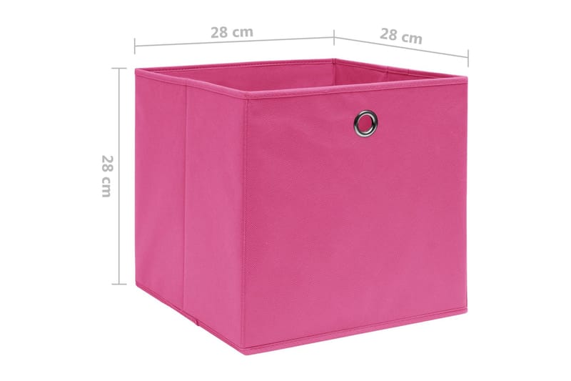 Oppbevaringsbokser 10 stk ikke-vevet stoff 28x28x28 cm rosa - Rosa - Oppbevaring - Oppbevaring til småting - Oppbevaringskasse