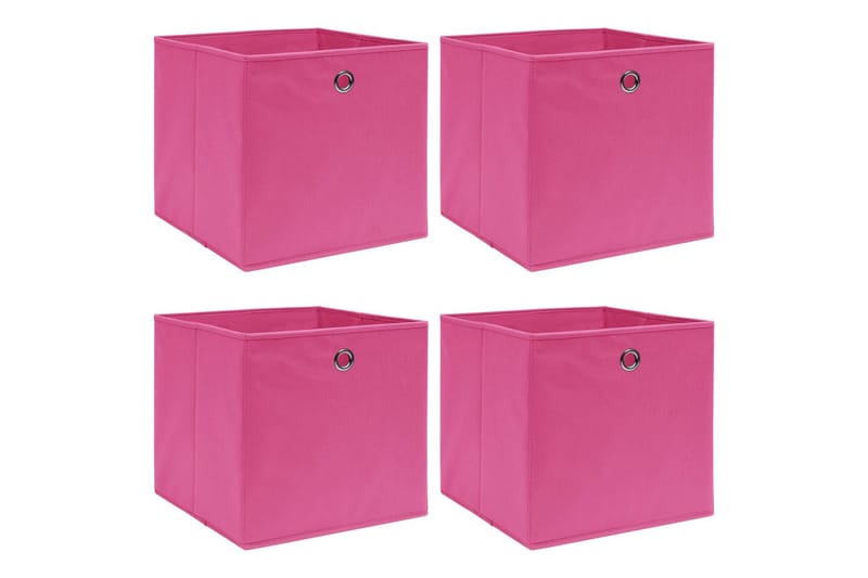 Oppbevaringsbokser 4 stk rosa 32x32x32 cm stoff - Oppbevaring - Oppbevaring til småting - Oppbevaringskasse