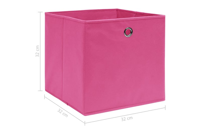 Oppbevaringsbokser 4 stk rosa 32x32x32 cm stoff - Oppbevaring - Oppbevaring til småting - Oppbevaringskasse