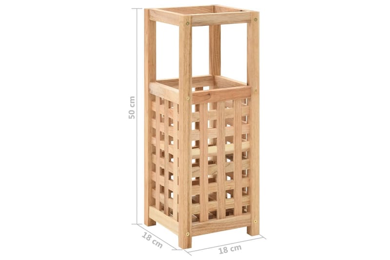 Paraplystativ heltre valnøtt 18x18x50 cm - Brun|Beige - Oppbevaring - Oppbevaring til småting - Oppbevaringsstativ - Paraplystativ