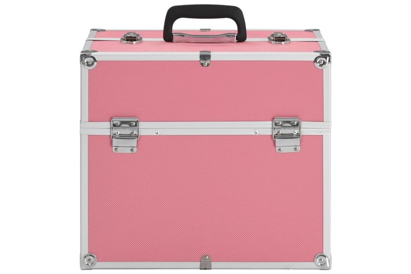 Sminkeveske 37x24x35 cm rosa aluminium - Rosa - Oppbevaring - Oppbevaring til småting