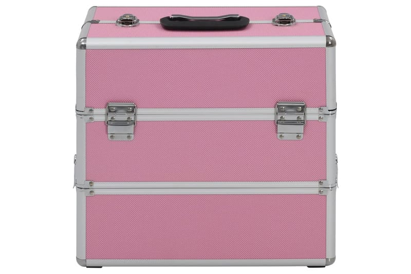 Sminkeveske 37x24x35 cm rosa aluminium - Rosa - Oppbevaring - Oppbevaring til småting