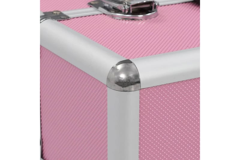 Sminkeveske 37x24x35 cm rosa aluminium - Rosa - Oppbevaring - Oppbevaring til småting