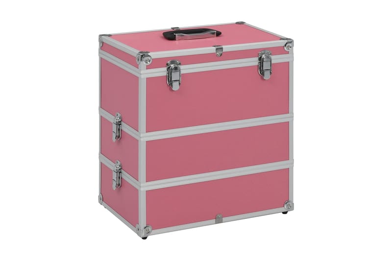 Sminkeveske 37x24x40 cm rosa aluminium - Rosa - Oppbevaring - Oppbevaring til småting