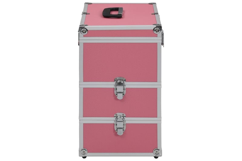 Sminkeveske 37x24x40 cm rosa aluminium - Rosa - Oppbevaring - Oppbevaring til småting