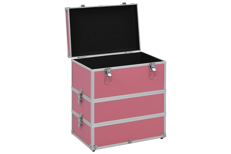 Sminkeveske 37x24x40 cm rosa aluminium - Rosa - Oppbevaring - Oppbevaring til småting