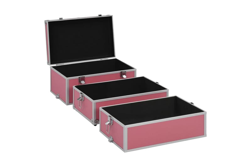 Sminkeveske 37x24x40 cm rosa aluminium - Rosa - Oppbevaring - Oppbevaring til småting