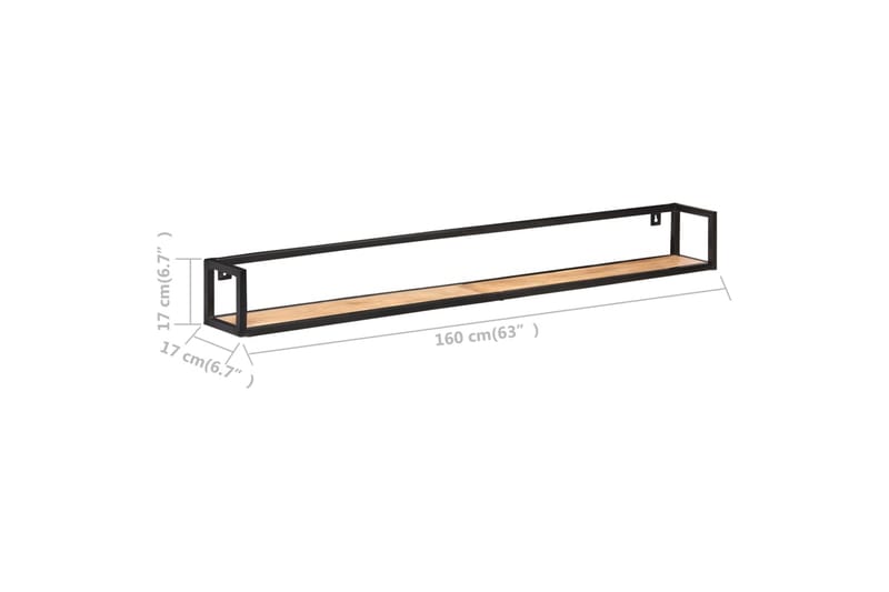 Vegghyller 2 stk 160 cm heltre akasie - Oppbevaring - Hylle - Vegghylle