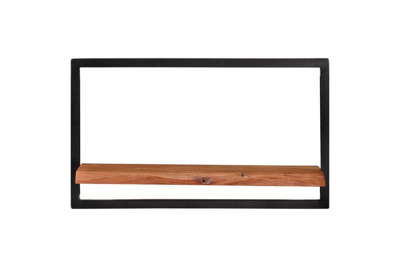 Vegghyller 2 stk 60x25x35 cm heltre akasie og stål - Brun - Oppbevaring - Hylle - Vegghylle